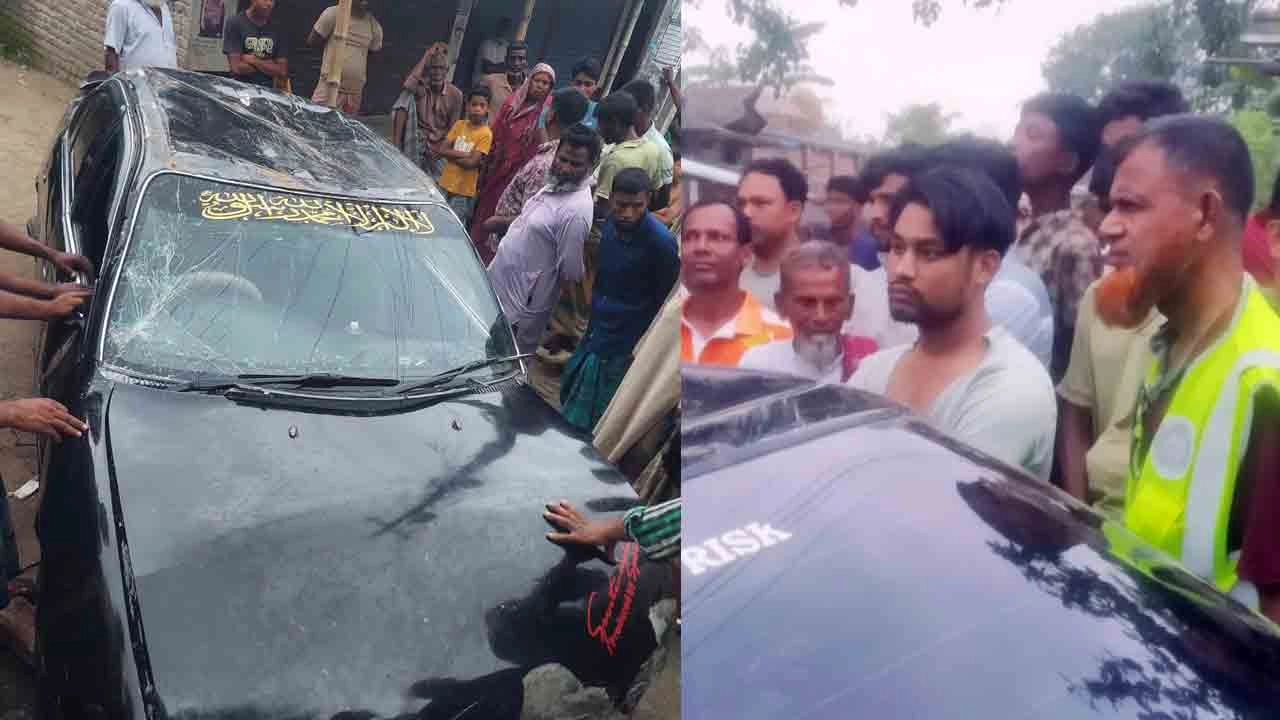 মেহেরপুর ঘুমন্ত মানুষের বাড়িতে ঢুকে গেল মাদকবহনকারী প্রাইভেটকার