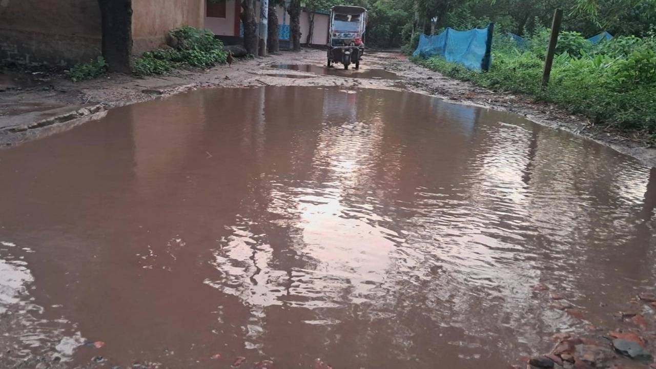 সড়ক না যেন ছোটখাটো জলাশয়