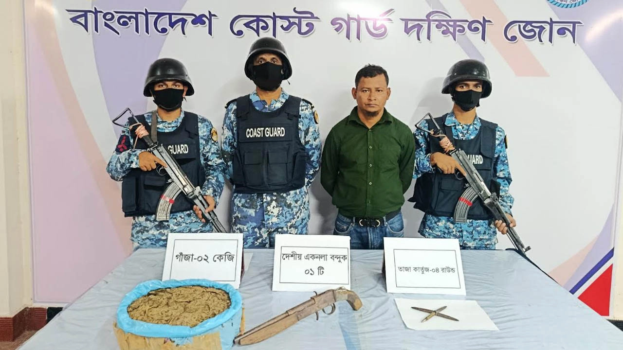 ভোলায় বন্দুক-গুলিসহ আটক ১