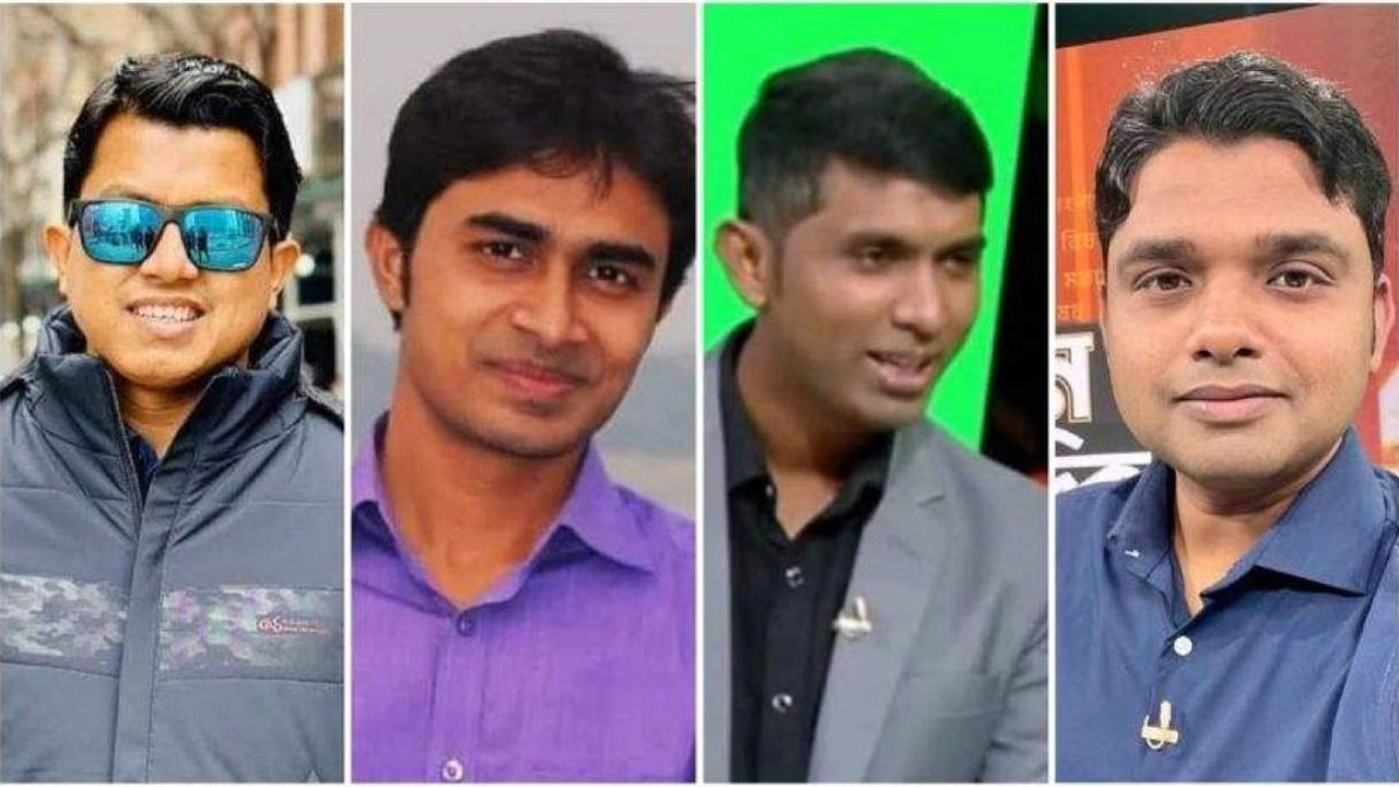 বাঁ থেকে মাহমুদ রাকিব, মুজাহিদ শুভ, বেলায়েত হোসেন এবং মোহাম্মদ আজহারুজ্জামান। ছবি: সংগৃহীত