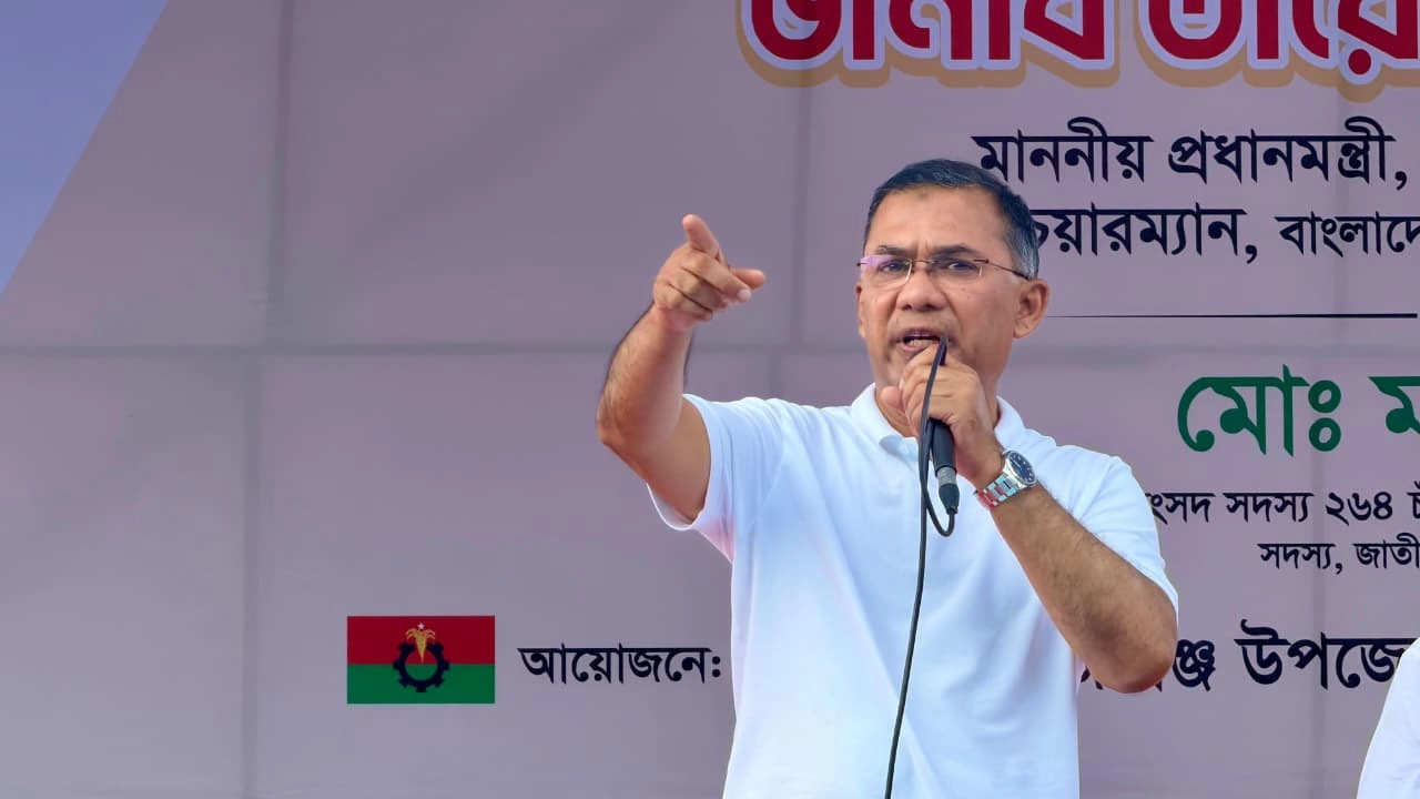 চাঁদপুর সদর উপজেলার শাহমাহমুদপুর ইউনিয়নের ঘোষেরহাট এলাকায় বিশ্বখাল পুন:খনন কার্যক্রম উদ্বোধন শেষে সমাবেশে প্রধান অতিথির বক্তব্যে তারেক রহমান