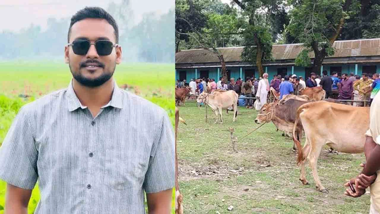 সাবেক ছাত্রদল নেতা জিহাদ ফেরদৌস চমক ও চিলমারী সরকারি ডিগ্রি কলেজের মাঠে পশুর হাট।