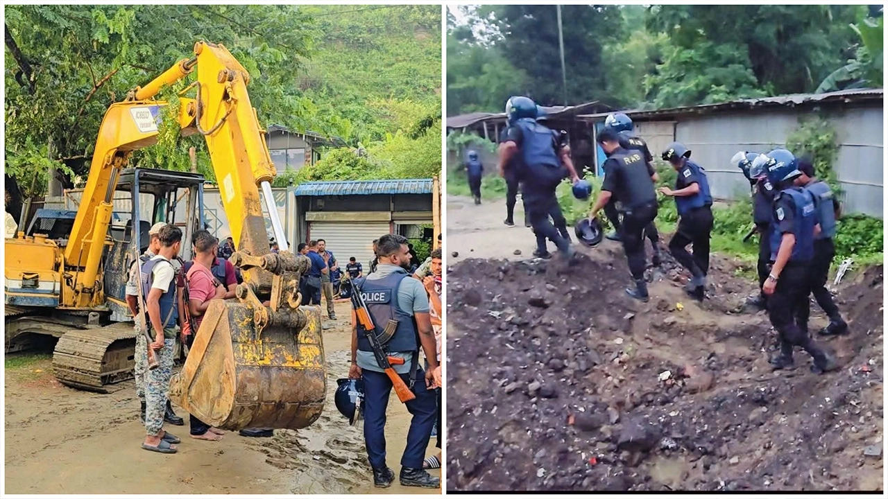 রাস্তা কেটে প্রতিবন্ধকতা সৃষ্টি