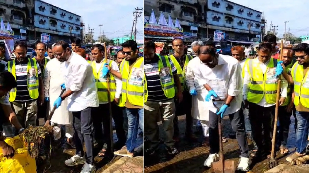 পরিচ্ছন্নতা অভিযানে প্রতিমন্ত্রী সুলতান সালাউদ্দিন টুকু