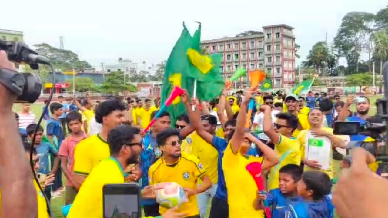 ভোলায় ব্রাজিল সমর্থকদের বিশাল শোডাউন