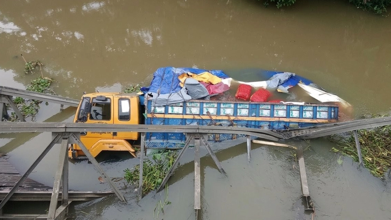 পিরোজপুরে বেইলি ব্রিজ ধসে ঢাকা–পাথরঘাটা সড়ক বন্ধ