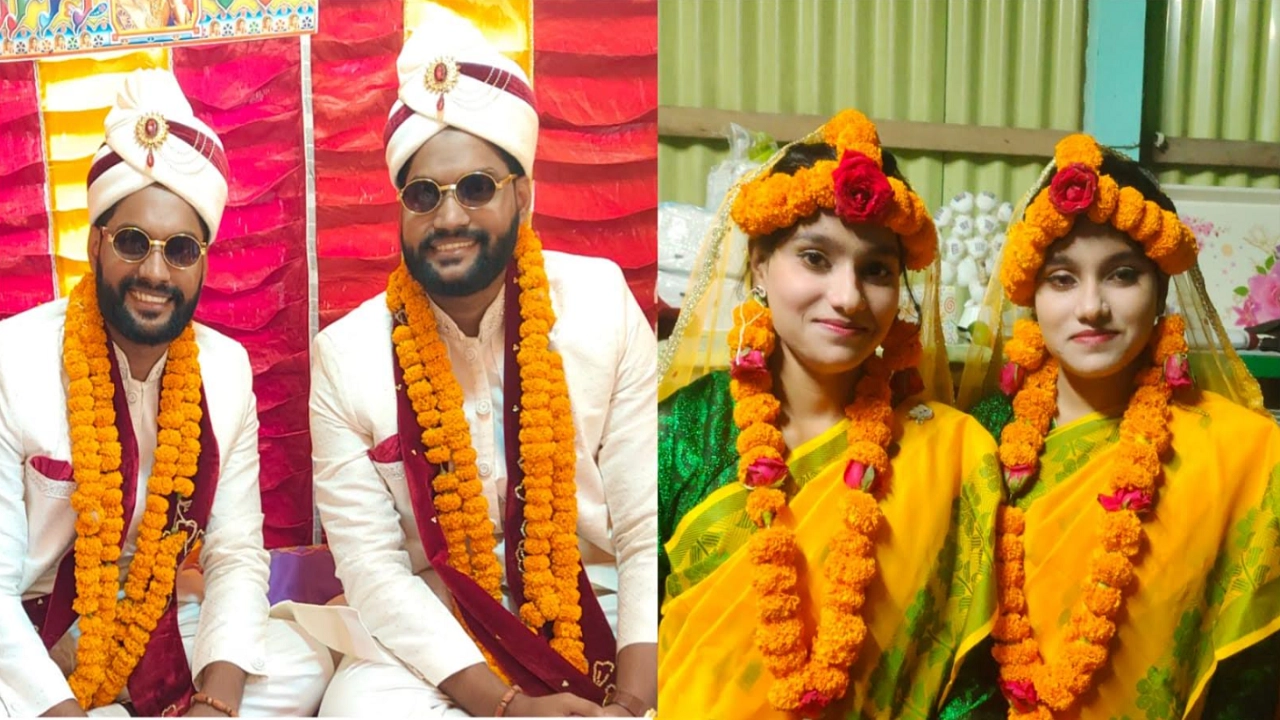 ভূঞাপুরে যমজ দুই বোনের সাথে যমজ দুই ভাইয়ের বিয়ে