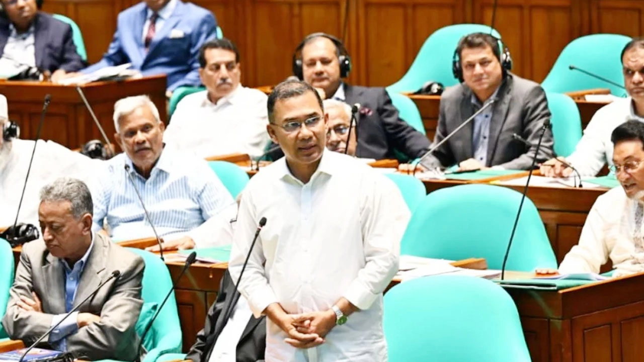 সংসদে বক্তব্য রাখছেন প্রধানমন্ত্রী তারেক রহমান। ছবি: সংগৃহীত