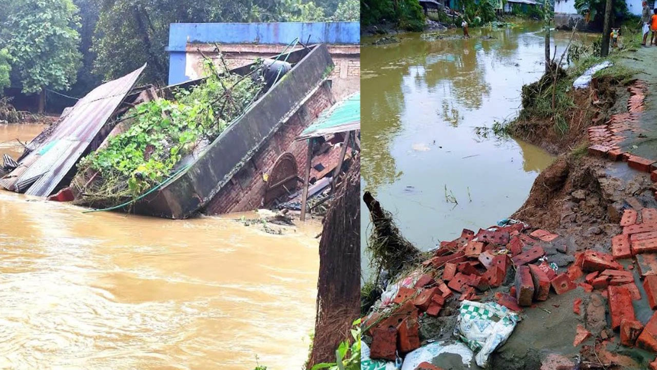 সাতকানিয়ায় বন্যা পরিস্থিতির উন্নতি, পানি কমে স্পষ্ট হচ্ছে ক্ষতচিহ্ন
