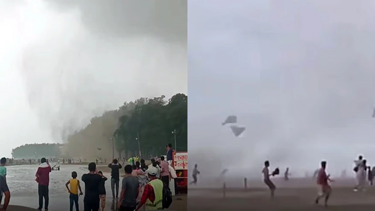 কক্সবাজার সমুদ্রসৈকতে হঠাৎ টর্নেডো, লণ্ডভণ্ড সুগন্ধা পয়েন্ট