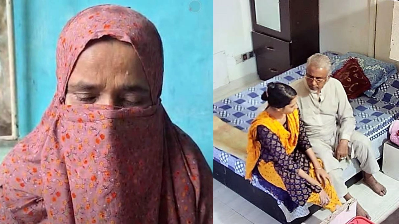 জামায়াত এমপির প্রথম স্ত্রী (বাঁয়ে) এবং ভাইরাল ভিডিওর দৃশ্য (ডানে)।