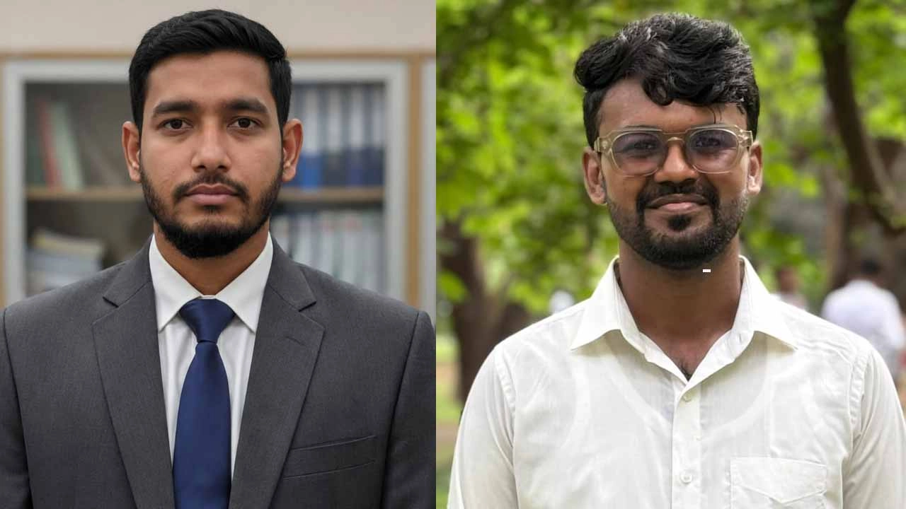 বাঁয়ে হেলাল উদ্দিন ডানে মহিউদ্দিন আহমাদ