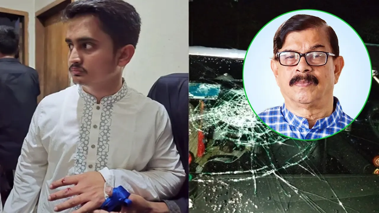 আহত সারজিস ও ইনসেটে মাহমুদুর রহমান মান্না