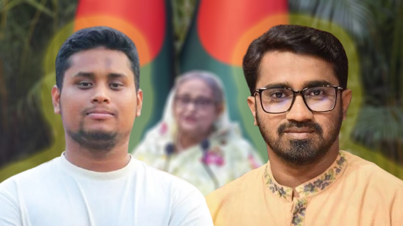 হাসনাত আব্দুল্লাহ ও রাশেদ খাঁন। ছবি: এনপিবি গ্রাফিক্স