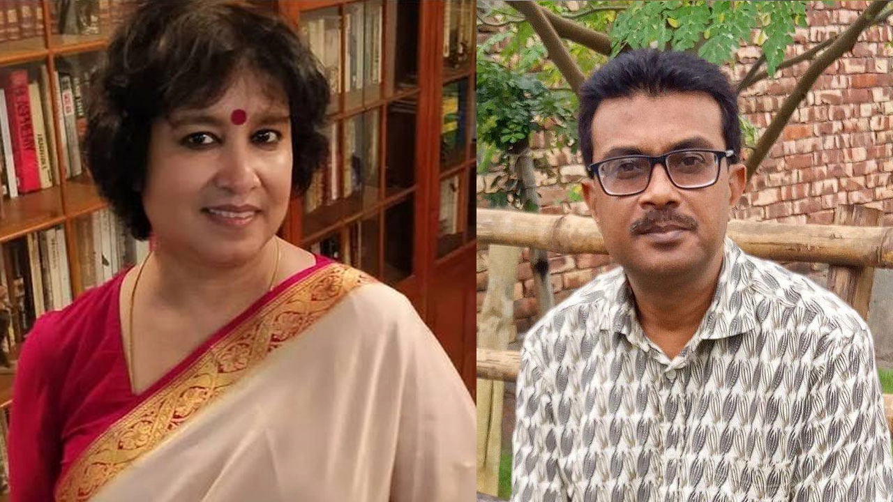তসলিমা নাসরিন ও এস এম চন্দন। ছবি: সংগৃহীত