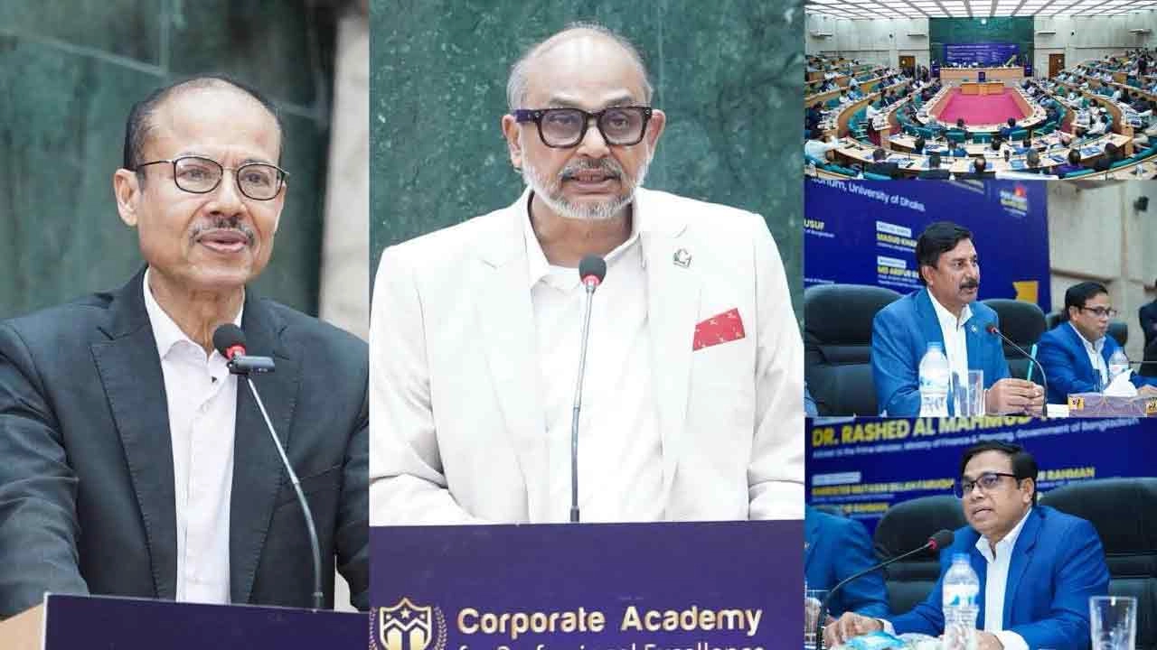 ‘বাংলাদেশ পোস্ট-বাজেট সামিট ২০২৬, ড্রিভেন বাই টয়োটা বাংলাদেশ’-এ প্রধান অতিথি, বিশেষ অতিথি, জাতীয় রাজস্ব বোর্ডের ঊর্ধ্বতন কর্মকর্তা, অর্থনীতিবিদ, কর্পোরেট নেতৃবৃন্দ ও আয়োজকদের একাংশ।