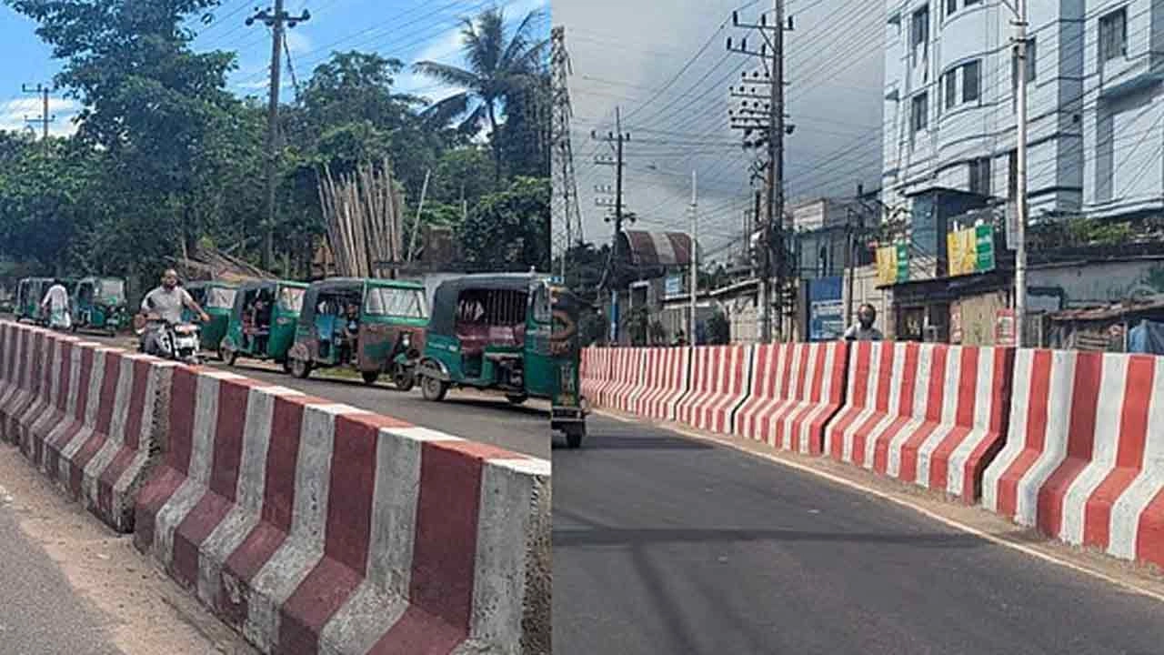 প্রধানমন্ত্রী যাবেন তাই এক পাশে রং, অন্য পাশে মলিন