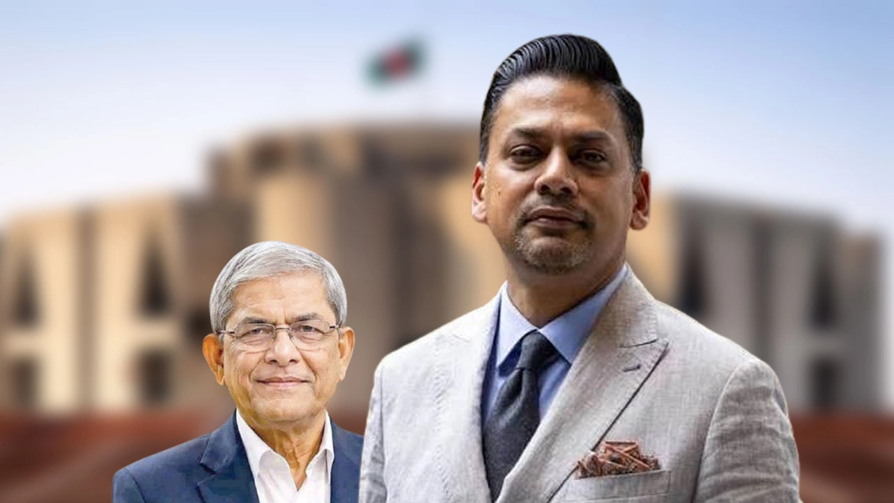 ফাহাম আবদুস সালাম ও মির্জা ফখরুল। ছবি: সংগৃহীত