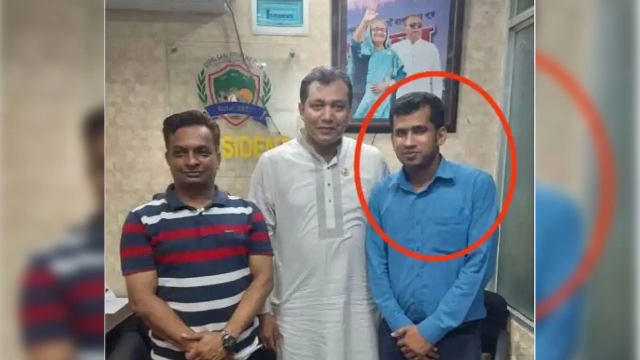 লাল বৃত্তের ভেতর মনিরুল হাসান। ছবি: সংগৃহীত