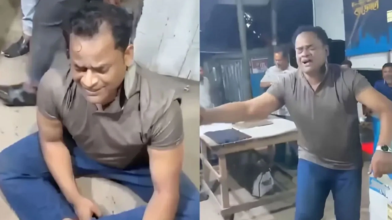 ভিডিও ভাইরালের পর নৌ পুলিশের উপপরিদর্শক আব্দুল মান্নান প্রত্যাহার। ছবি: ভিডিও থেকে নেওয়া।