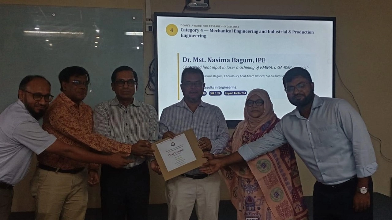 শাবিপ্রবিতে গবেষণা উৎকর্ষতায় ডিন'স এওয়ার্ড পেলেন চার শিক্ষক
