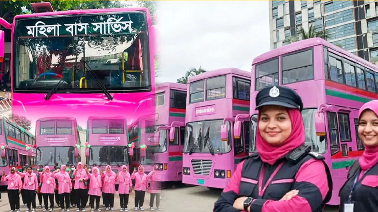 পিংক বাস। ছবি: সংগৃহীত